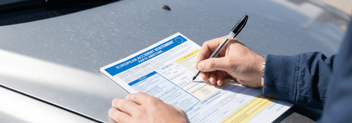 How to properly fill out the Parte Amistoso form after a car accident in Spain.