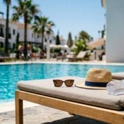 Objetos abandonados en una tumbona durante una ola de calor en Marbella