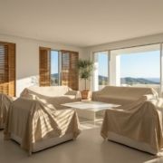 Luxury home in Andalucia with furniture protected during long owner absence.