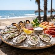 Plato de mariscos premium en un restaurante de la Costa del Sol